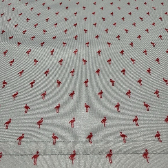 Johnnie O Performance Polo Shirt White Flamingo Print XL Golf Tennis Casual - Picture 3 of 10